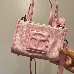 Telfar Light Pink Embossed Mini Bag